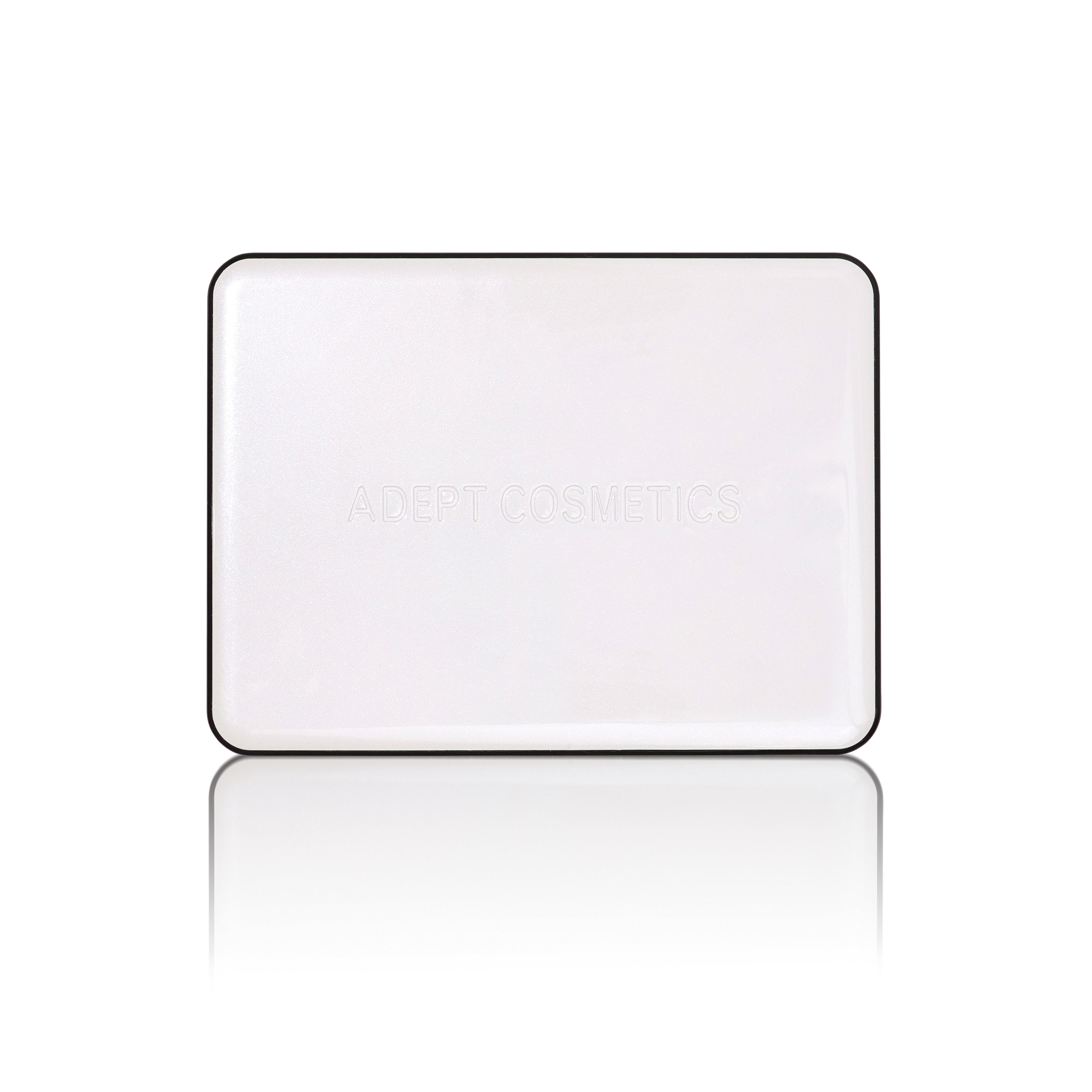 Rectangular white object with black border on a white background