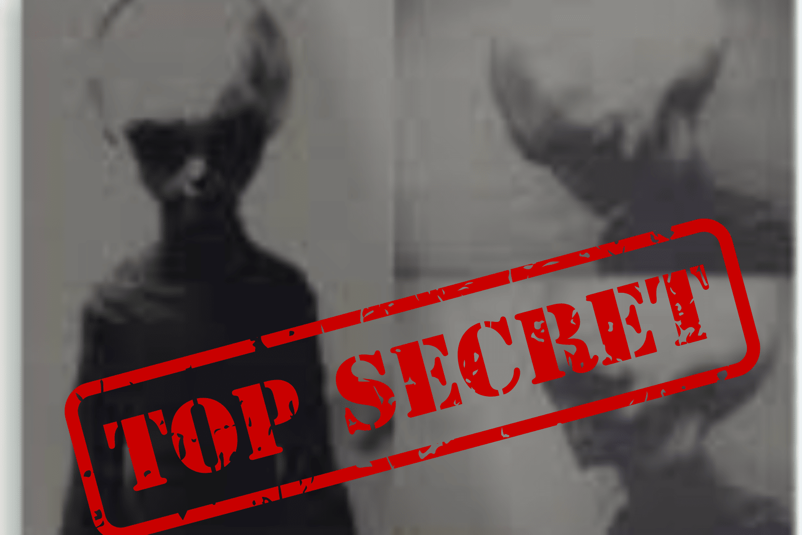 Black and white image of a figure with a red 'Top Secret' stamp overlay